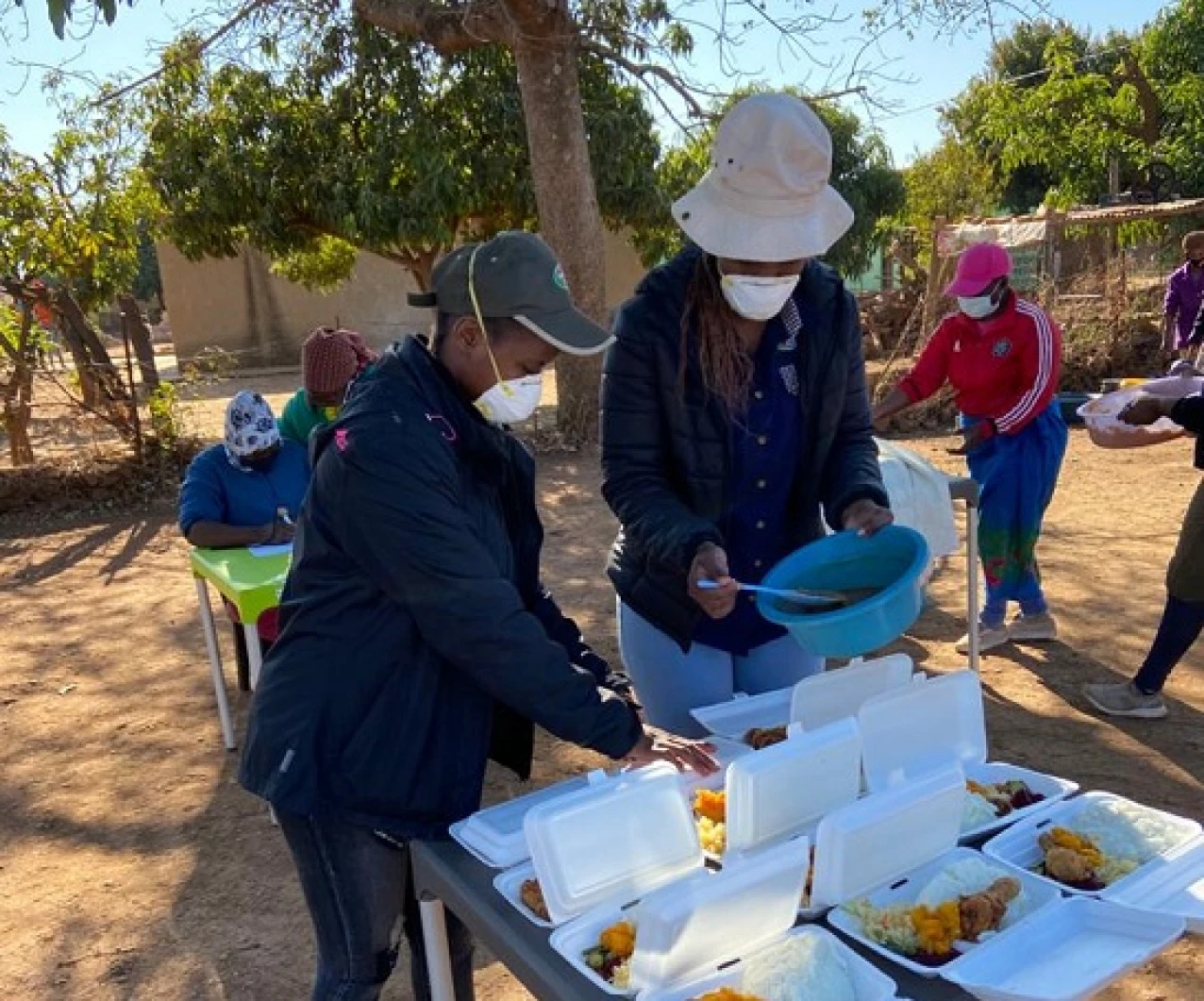 Lunch is served at Hlayisekani Stimulation Centre
